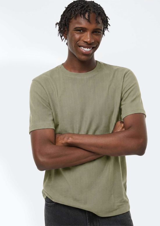 Foto do produto: Camiseta Masculina Manga Curta Texturizada - Verde
