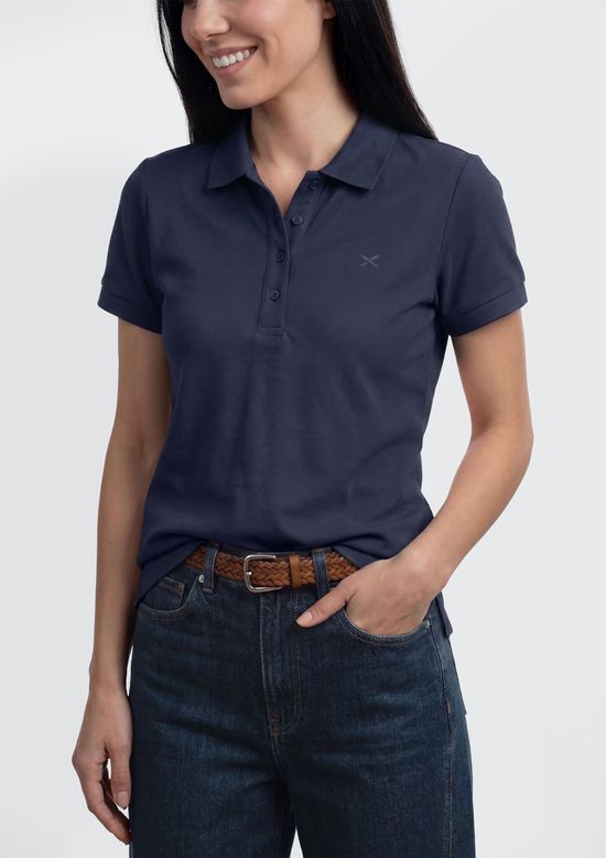 Foto do produto: Polo Feminina Bordada Em Malha Piquet - Azul
