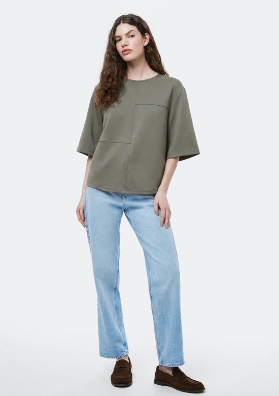 Foto do produto: Blusa Feminina Manga Curta Em Viscose - Bege