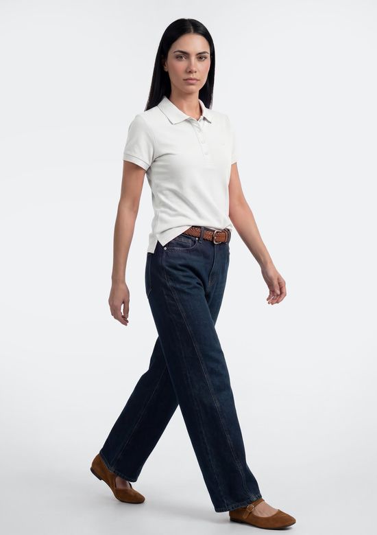 Foto do produto: Polo Feminina Bordada Em Malha Piquet - Off white