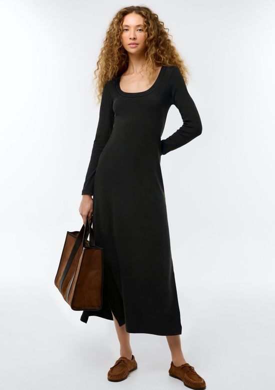 Foto do produto: Vestido Longo Em Ribana Canelada - Preto