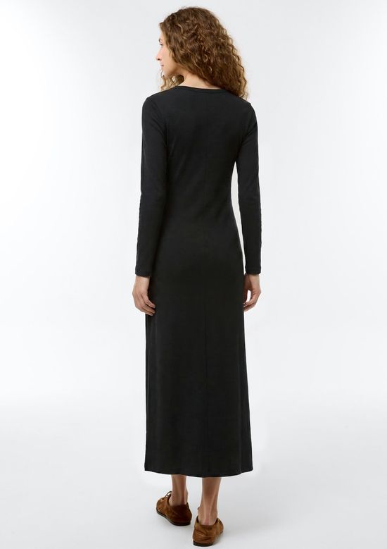 Foto do produto: Vestido Longo Em Ribana Canelada - Preto