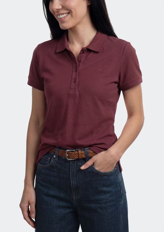 Foto do produto: Polo Feminina Bordada Em Malha Piquet - Vinho