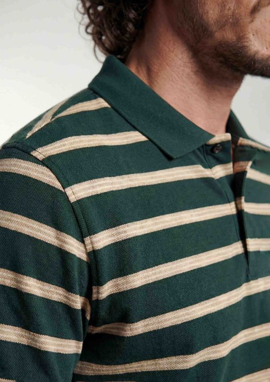 Foto do produto: Camisa Polo Masculina Manga Curta Fio Tinto - Verde