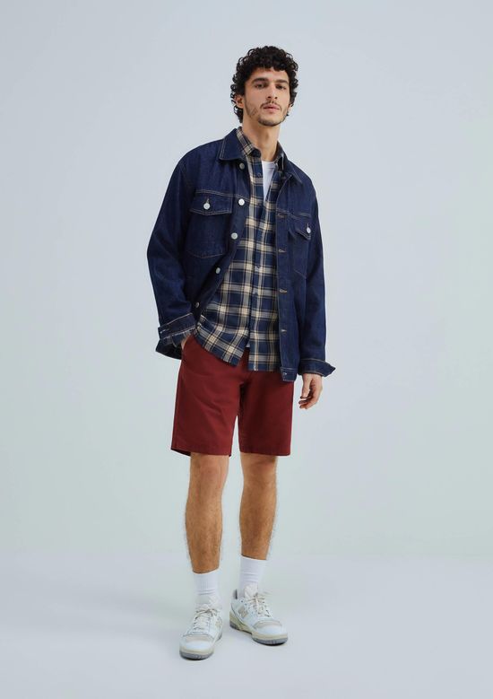 Foto do produto: Camisa Masculina Manga Longa Xadrez - Azul