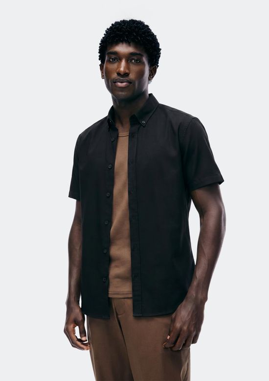 Foto do produto: Camisa Masculina Slim Manga Curta - Preto