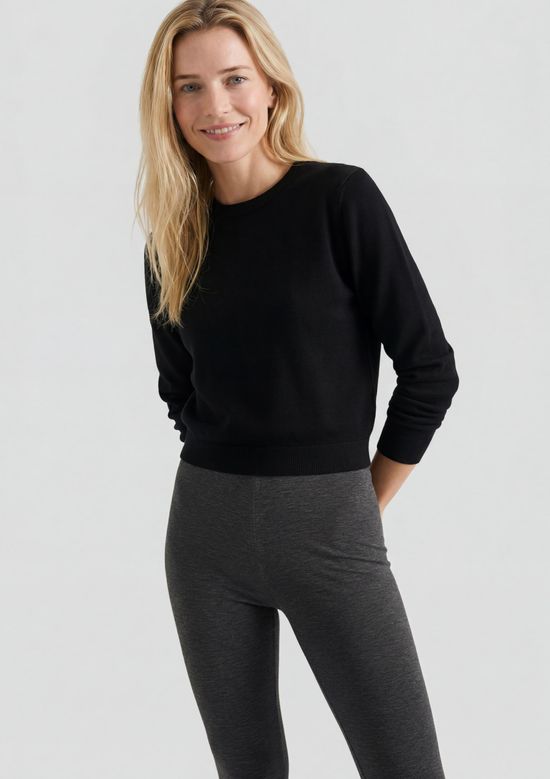 Foto do produto: Blusa Feminina Manga Longa Em Tricô - Preto
