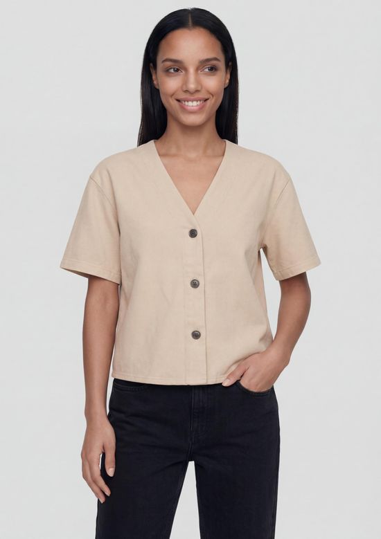 Foto do produto: Blusa Feminina Em Tecido Plano - Creme