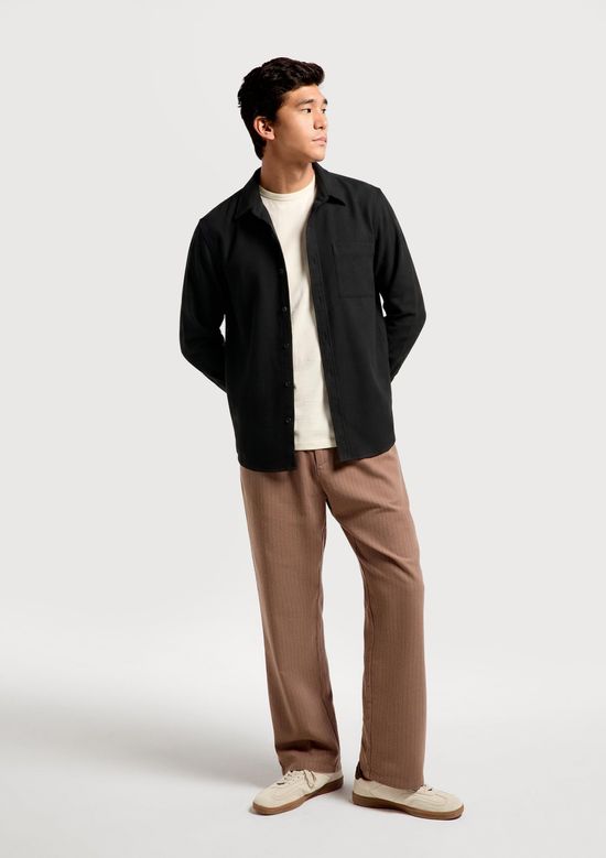 Foto do produto: Camisa Masculina Algodão Manga Longa - Preto