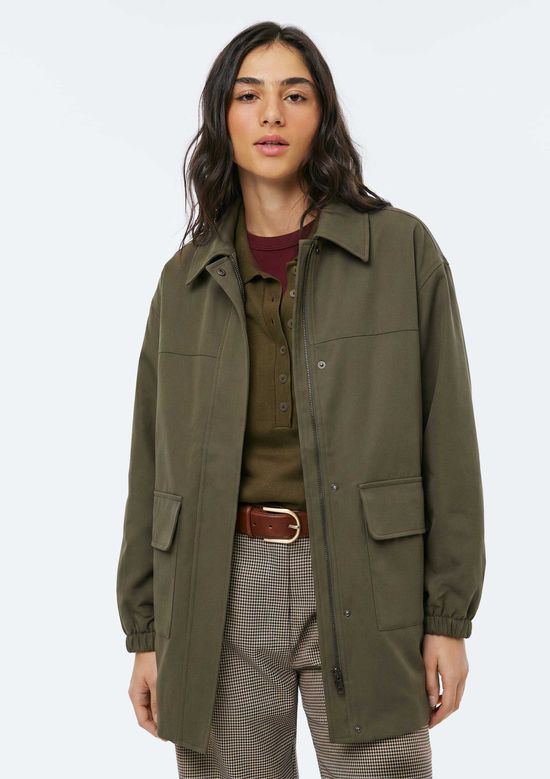 Foto do produto: Parka Feminina Bolsos Cargo - Verde