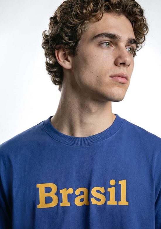 Foto do produto: Camiseta Masculina Com Estampa Drop Brasil - Azul