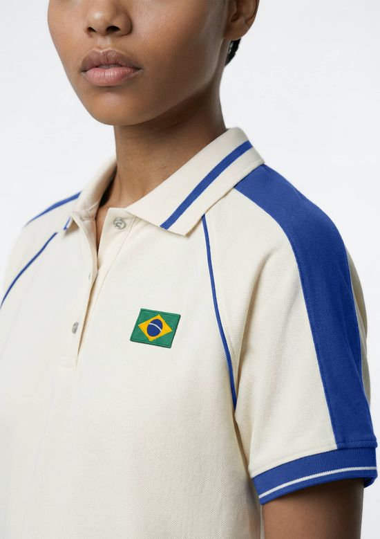 Foto do produto: Polo Feminina Em Piquet Com Patch Drop Brasil - Off white