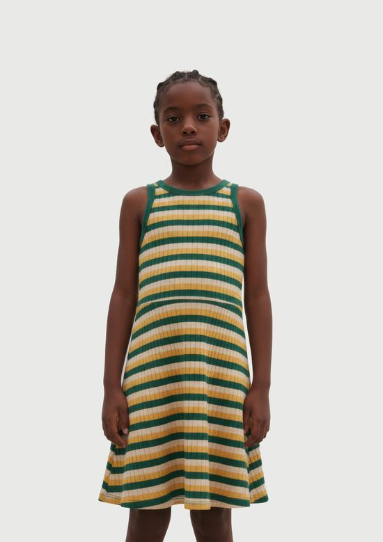 Foto do produto: Vestido Infantil Curto Em Ribana Canelada Drop Brasil - Verde