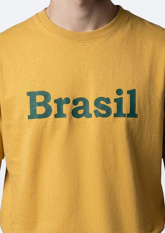 Foto do produto: Camiseta Masculina Com Estampa Drop Brasil - Amarelo