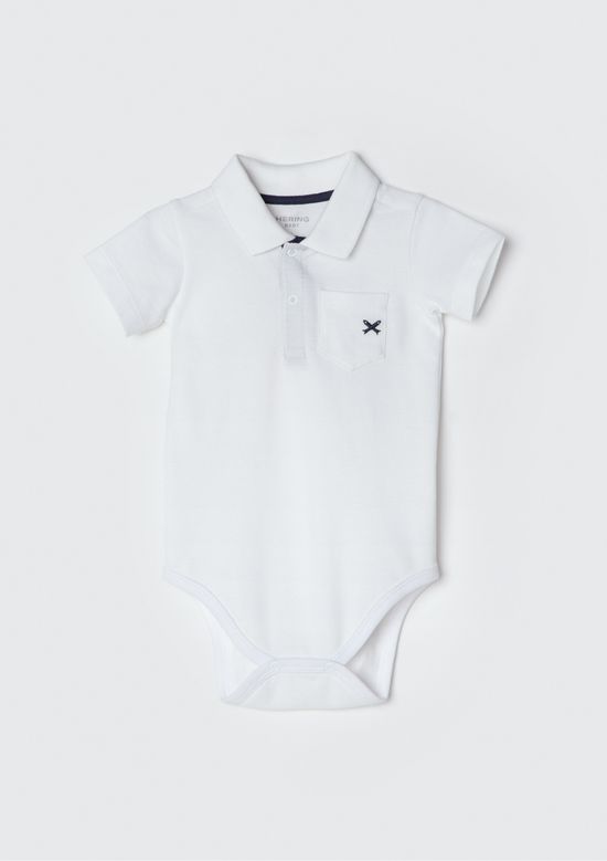Foto do produto: Body Polo Bebê Menino Manga Curta - Branco