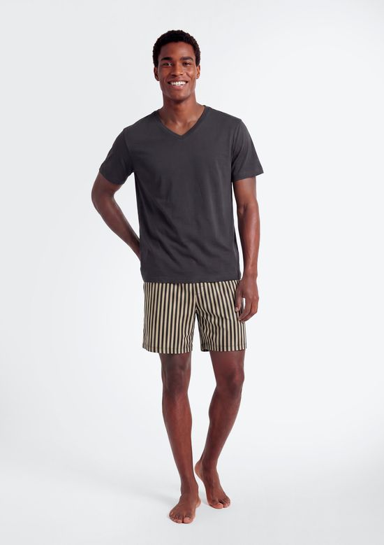 Foto do produto: Pijama Curto Masculino Com Samba Canção - Cinza