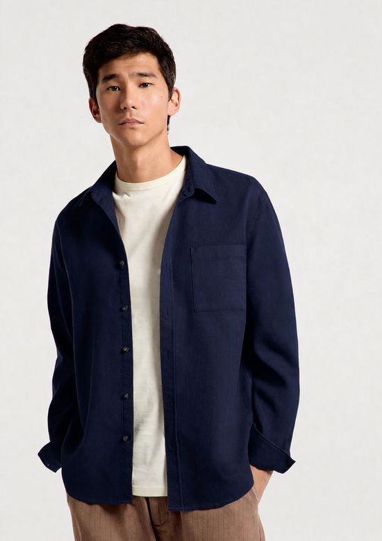 Foto do produto: Camisa Masculina Algodão Manga Longa - Azul