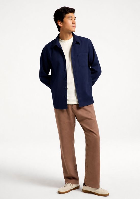 Foto do produto: Camisa Masculina Algodão Manga Longa - Azul