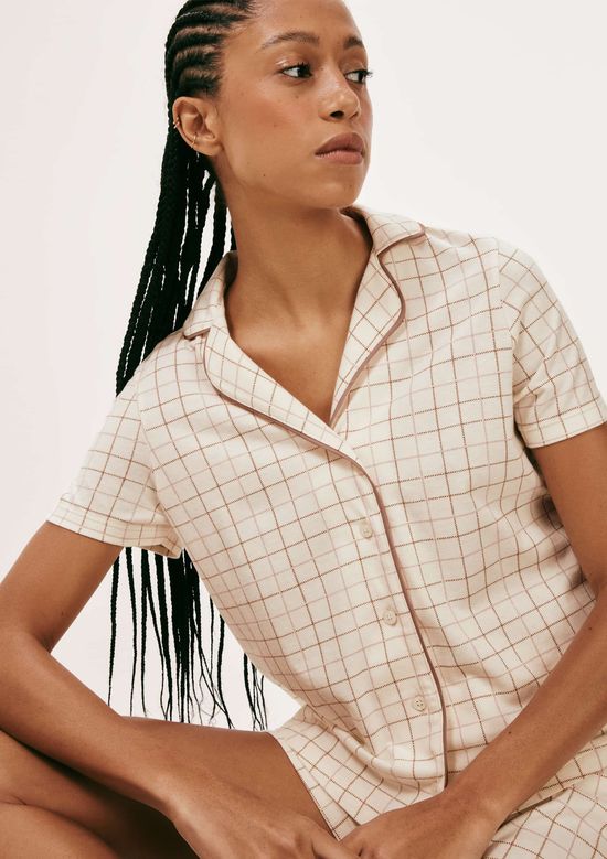 Foto do produto: Pijama Curto Feminino Americano Estampado - Off white