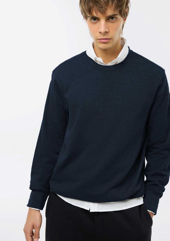 Foto do produto: Blusão Básico Masculino Comfort Em Moletom Peluciado - Azul