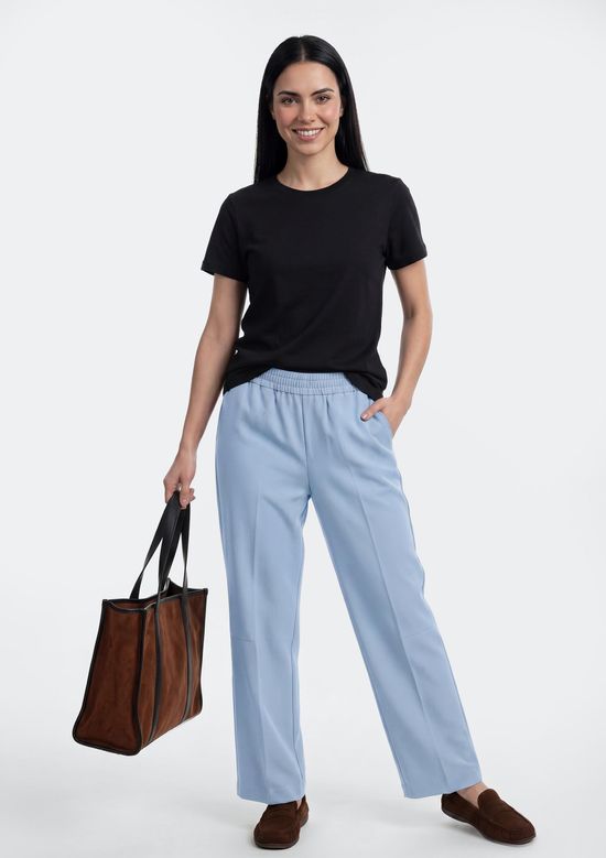 Foto do produto: Calça Feminina Reta Em Viscose Creponada - Azul