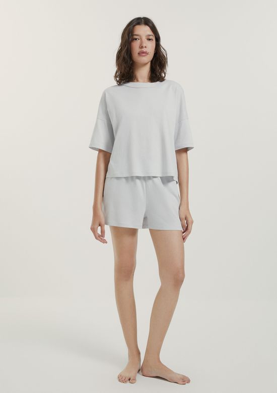 Foto do produto: Pijama Feminino Curto Box Em Algodão - Cinza