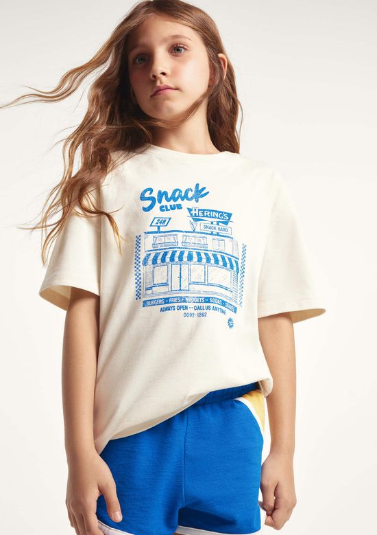 Foto do produto: Camiseta Infantil Unissex Estampada - Creme