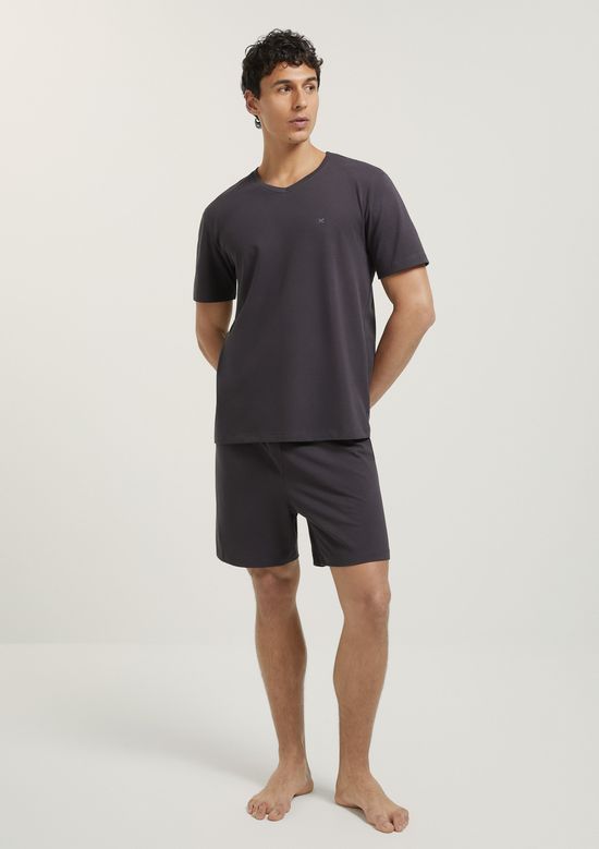 Foto do produto: Pijama Curto Masculino Em Piquet - Cinza