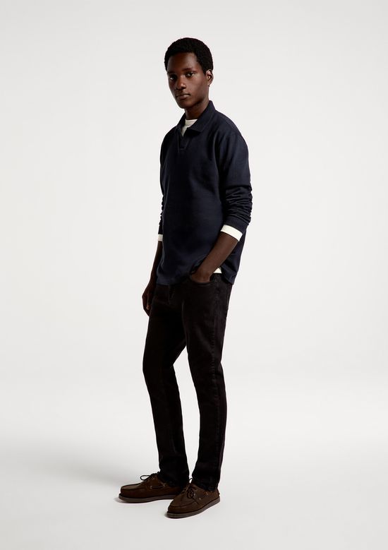 Foto do produto: Camisa Polo Masculina Manga Longa Texturizada - Azul