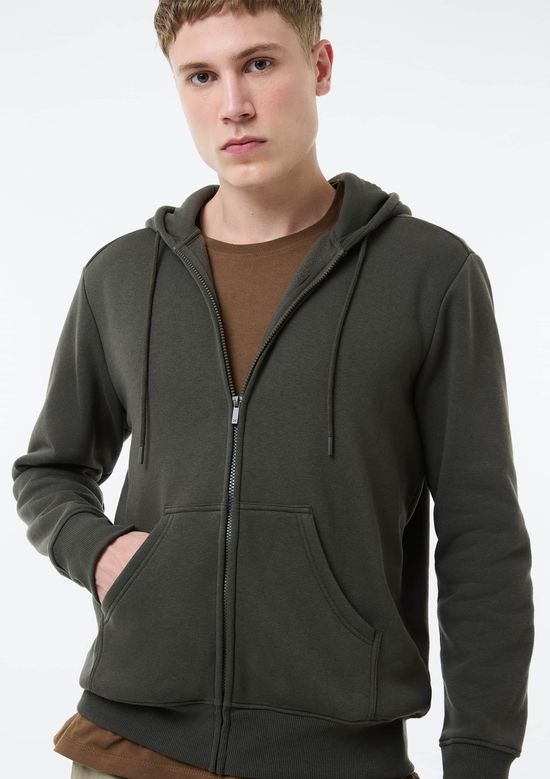 Foto do produto: Jaqueta Básica Masculina Regular Em Moletom Peluciado - Verde