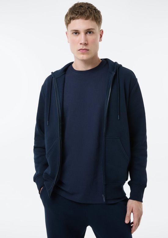 Foto do produto: Jaqueta Básica Masculina Regular Em Moletom Peluciado - Azul