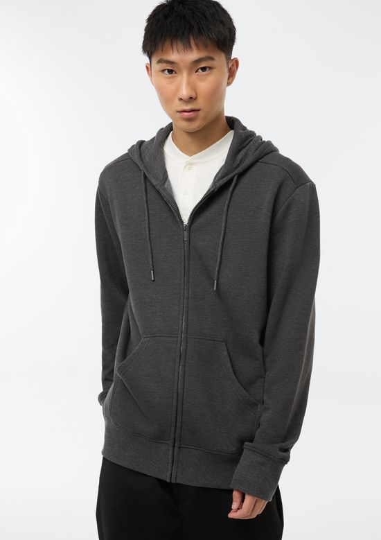 Foto do produto: Jaqueta Básica Masculina Regular Em Moletom Peluciado - Cinza