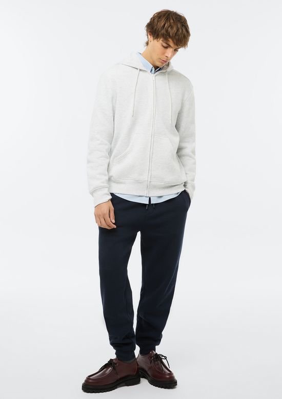 Foto do produto: Jaqueta Básica Masculina Regular Em Moletom Peluciado - Cinza