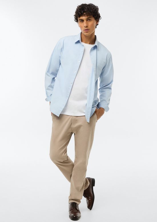 Foto do produto: Camisa Masculina Em Tricoline - Azul