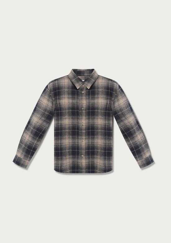 Foto do produto: Camisa Infantil Menino Flanela Xadrez - Preto