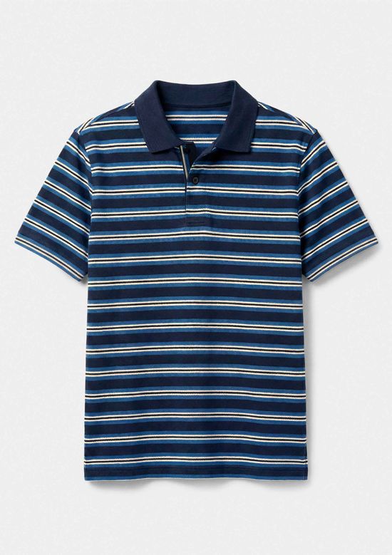 Foto do produto: Camisa Polo Masculina Em Piquet Fio Tinto - Azul