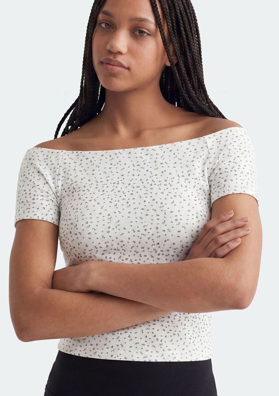 Foto do produto: Blusa Teen Manga Curta Ombro A Ombro - Off white