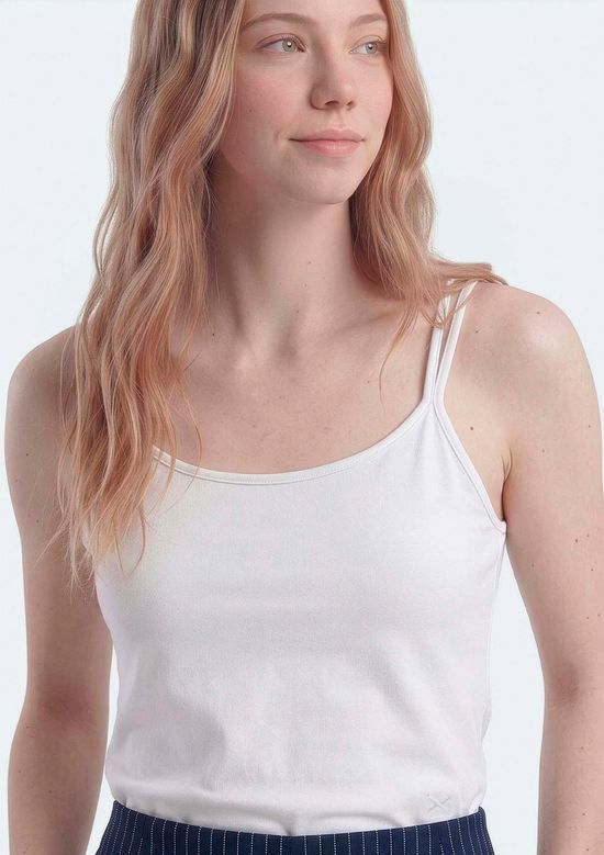 Foto do produto: Regata Teen Alças Finas Com Elastano - Off white