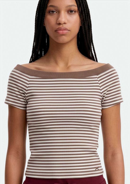 Foto do produto: Blusa Teen Ombro A Ombro Fio Tinto - Marrom