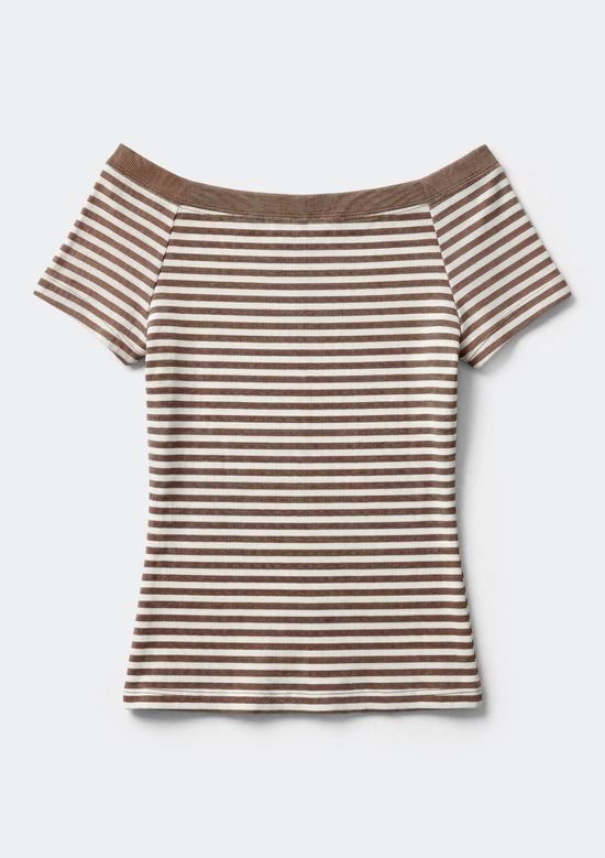 Foto do produto: Blusa Teen Ombro A Ombro Fio Tinto - Marrom