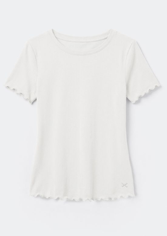 Foto do produto: Blusa Teen Manga Curta Com Fru Fru - Off white