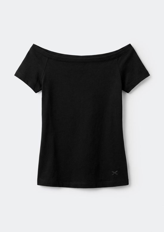 Foto do produto: Blusa Teen Ombro A Ombro Fio Tinto - Preto