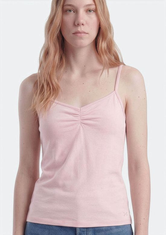 Foto do produto: Regata Teen Alças Finas Decote Franzido - Rosa