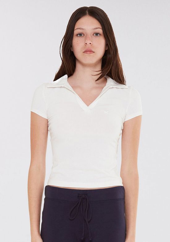 Foto do produto: Polo Teen Manga Curta Com Bordado - Off white