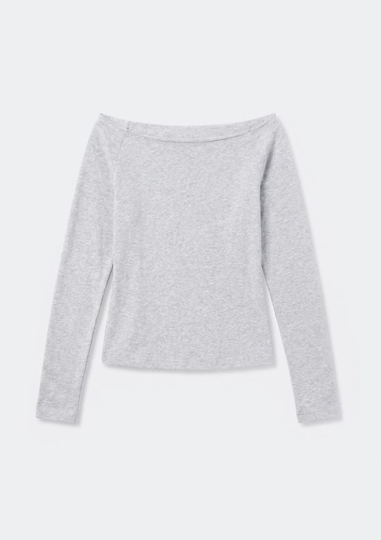 Foto do produto: Blusa Teen Manga Longa Ombro A Ombro - Cinza