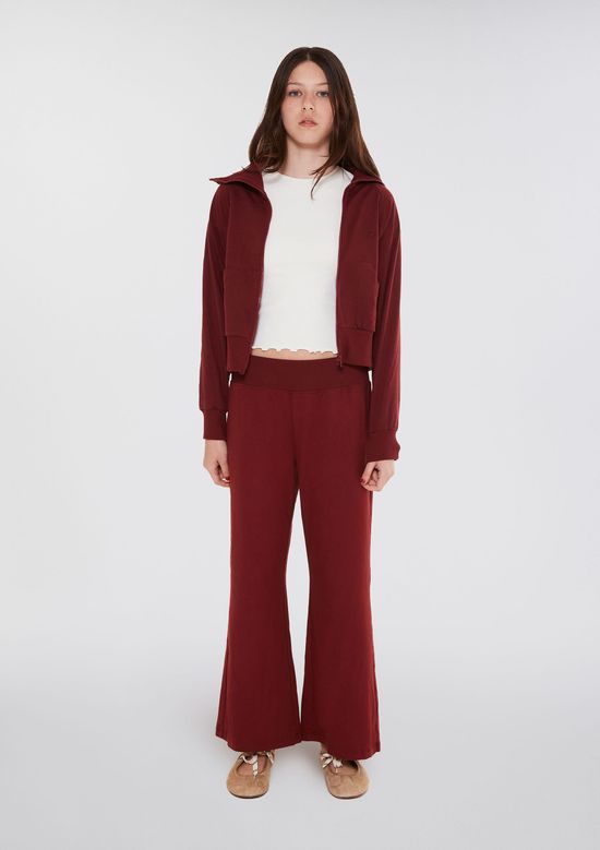 Foto do produto: Calça Teen Flare Cós Alto Com Bordado - Vinho