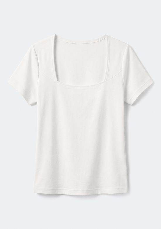 Foto do produto: Blusa Teen Manga Curta Decote Quadrado - Off white