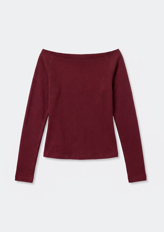 Foto do produto: Blusa Teen Manga Longa Ombro A Ombro - Vinho