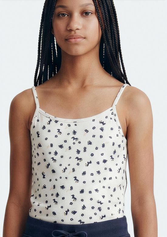 Foto do produto: Regata Teen Alças Finas Com Bordado - Off white