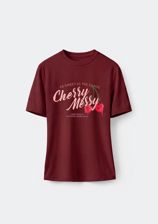 Foto do produto: Camiseta Teen Manga Curta Com Estampa - Vinho